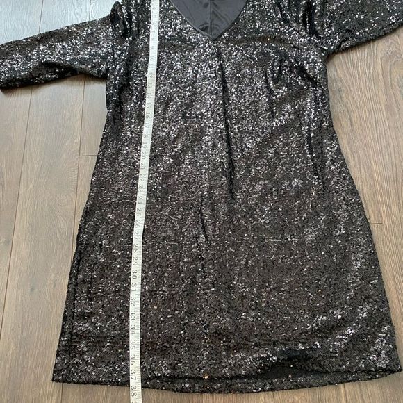COPY - TORRID Black Sequin Long Sleeve Shift Dress - Picture 9 of 12